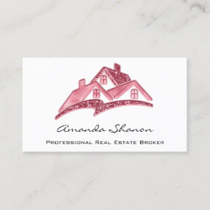 Carte De Visite Logo de la maison de courtage d'agents immobiliers