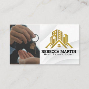 Carte De Visite Logo de la maison de l'agent immobilier   Remise d