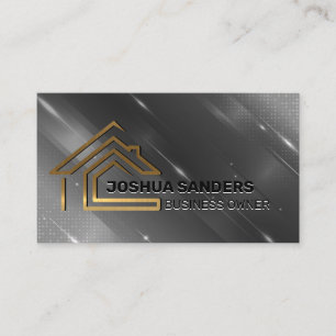 Carte De Visite Logo de la maison d'or moderne   Immobilier