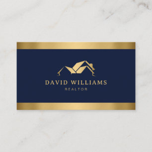 Carte De Visite Logo de la maison d'or moderne Immobilier Marine B