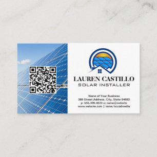 Carte De Visite Logo de la maison du panneau solaire   QR