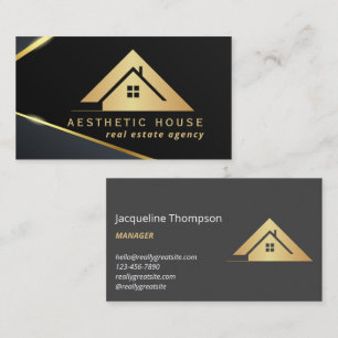 Carte De Visite Logo de la maison Immobilier Marine & Gold Realtor