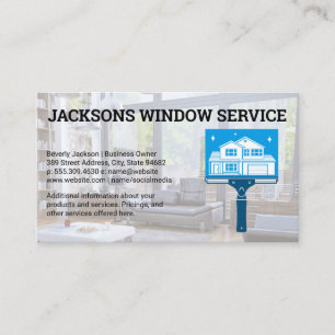 Carte De Visite Logo de la maison Squeegee Services Windows