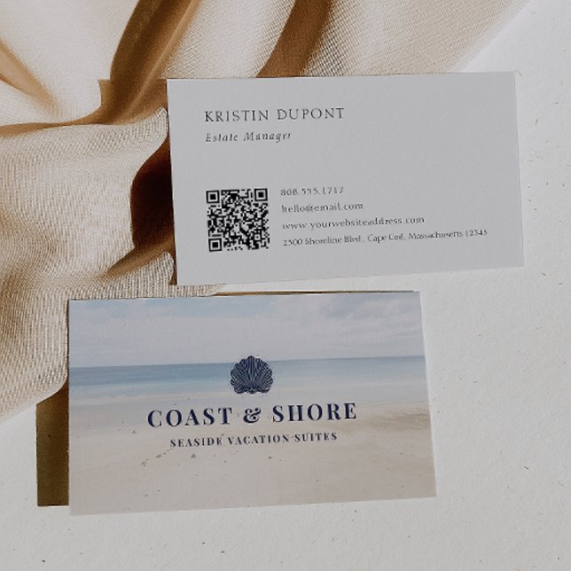 Carte De Visite Logo de la marque Coastal Seashell (Créateur téléchargé)