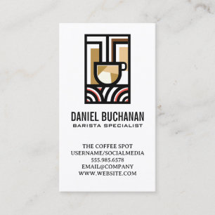 Carte De Visite Logo de la Modern Art Cafe   Barista   Restaurant