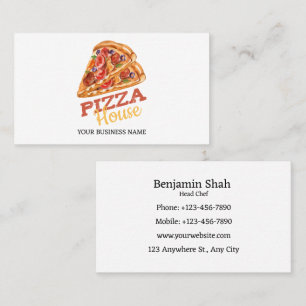 Carte De Visite Logo de la pizza Fastfood
