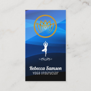 Carte De Visite Logo de la Pose de Yoga Lotus Flower