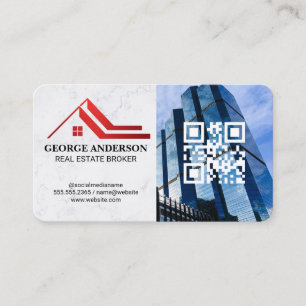 Carte De Visite Logo de la propriété Code QR Immeubles de gran