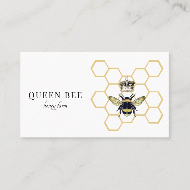 Carte De Visite Logo de la reine abeille apiculteur (Devant)