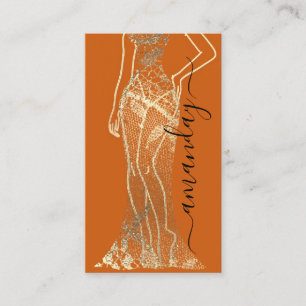 Carte De Visite Logo de la robe du créateur de mode QR Orange Gol
