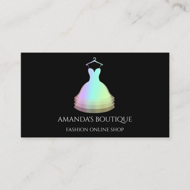 Carte De Visite Logo de la robe rouge Boutique Holographique (Devant)