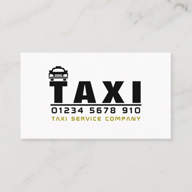 Carte De Visite Logo de la société de taxis, Tarifs (Devant)