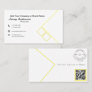 Carte De Visite Logo de la société minimaliste QR Code Photographe