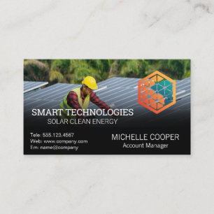Carte De Visite Logo de la technologie de l'énergie solaire   Tech