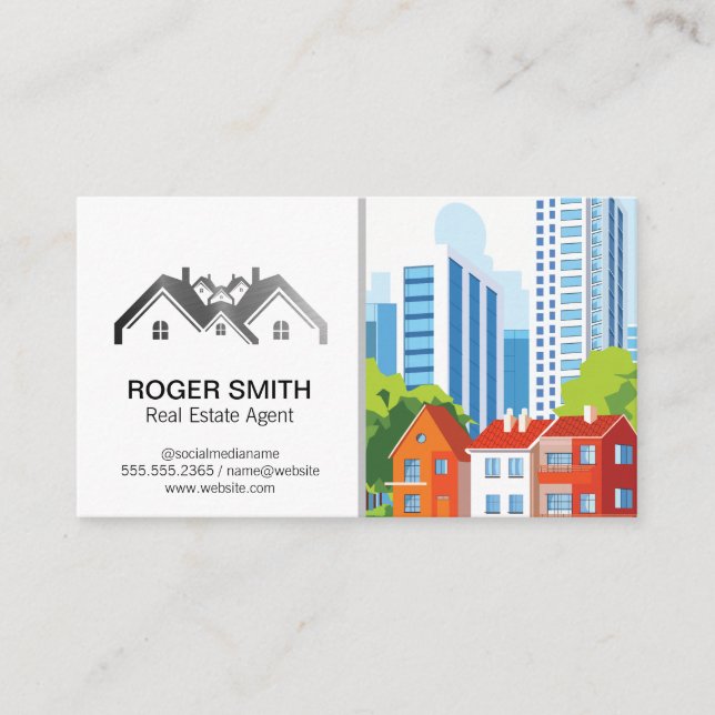 Carte De Visite Logo de l'agence immobilière Home Properties | Bât (Devant)