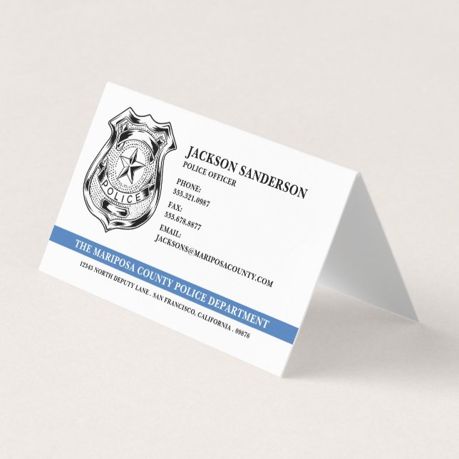 Carte De Visite Logo de l'agent de police du département de l'appl (Devant)