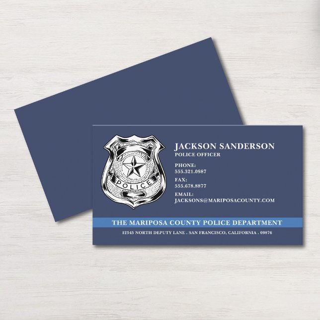 Carte De Visite Logo de l'agent de police du département de l'appl (Police Officer Department Law Enforcement Logo Business Card)