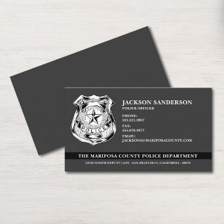 Carte De Visite Logo de l'agent de police du département de l'appl