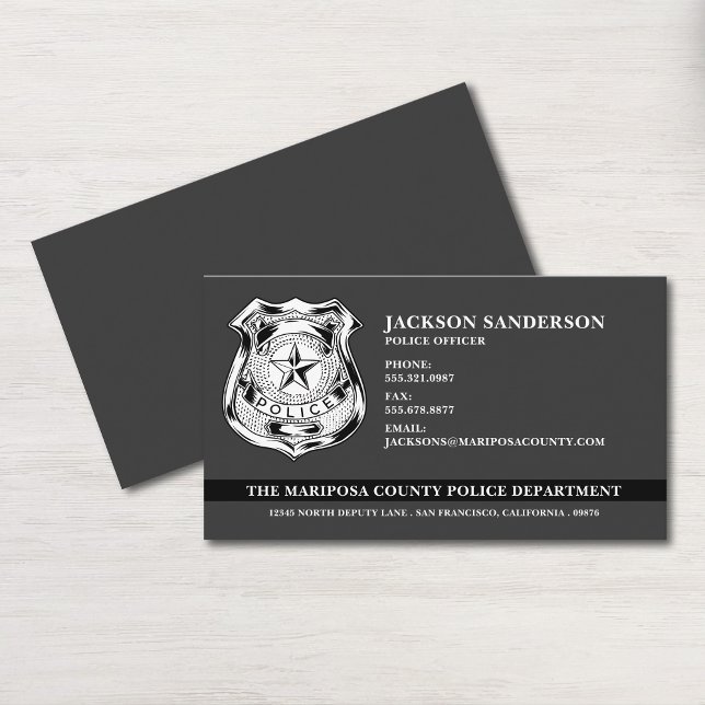 Carte De Visite Logo de l'agent de police du département de l'appl (Police Officer Department Law Enforcement Logo Business Card)