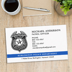 Carte De Visite Logo de l'agent de police du département de l'appl