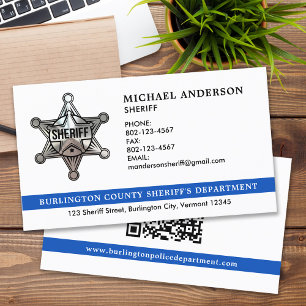 Carte De Visite Logo de l'agent de police du shérif personnalisé
