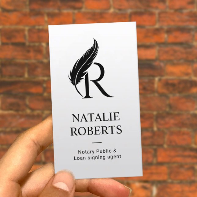 Carte De Visite Logo de l'agent de signature de prêt notaire (Créateur téléchargé)