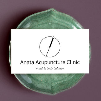 Carte De Visite Logo de l'aiguille de l'acupuncture