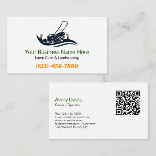 Carte De Visite Logo de l'aménagement paysager du terrain Code QR 