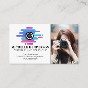 Carte De Visite Logo de l'appareil photo créatif Artiste