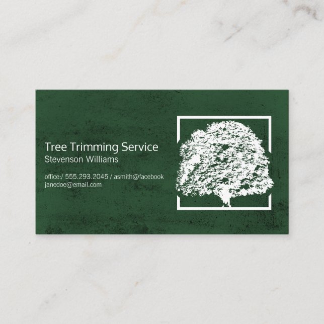 Carte De Visite Logo de l'arbre de chêne | Arrière - plan Texture  (Devant)