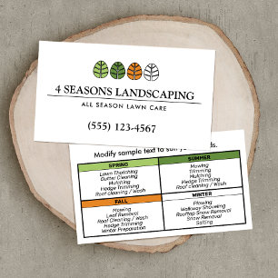 Carte De Visite Logo de l'arbre et Landscaping du service de pelou
