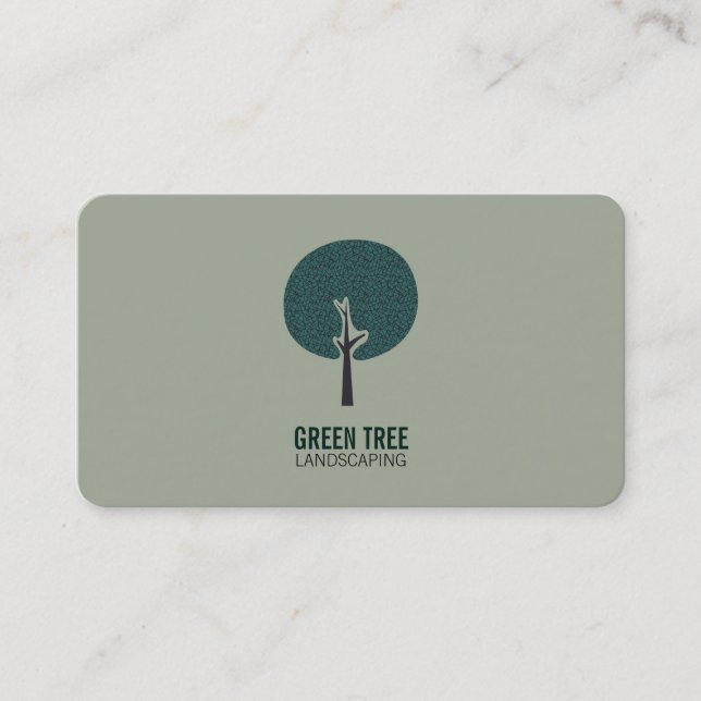 Carte De Visite Logo de l'arbre (vert naturel) (Devant)