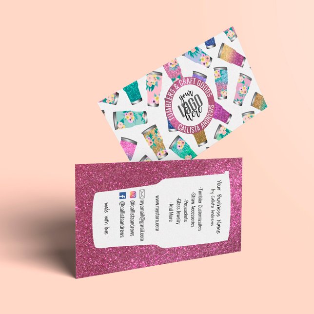 Carte De Visite Logo de l'artisan de Parties scintillant Turquoise (Créateur téléchargé)