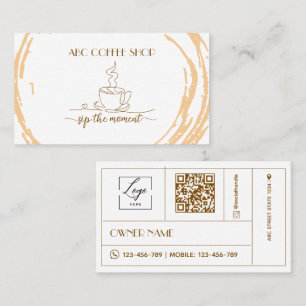 Carte De Visite LOGO de l'artisan moderne Code QR Café 