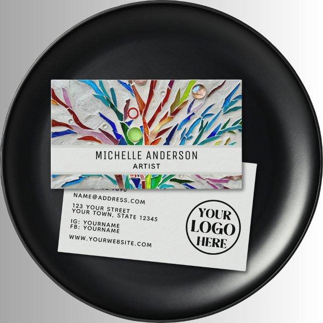 Carte De Visite Logo de l'artiste coloré (Créateur téléchargé)