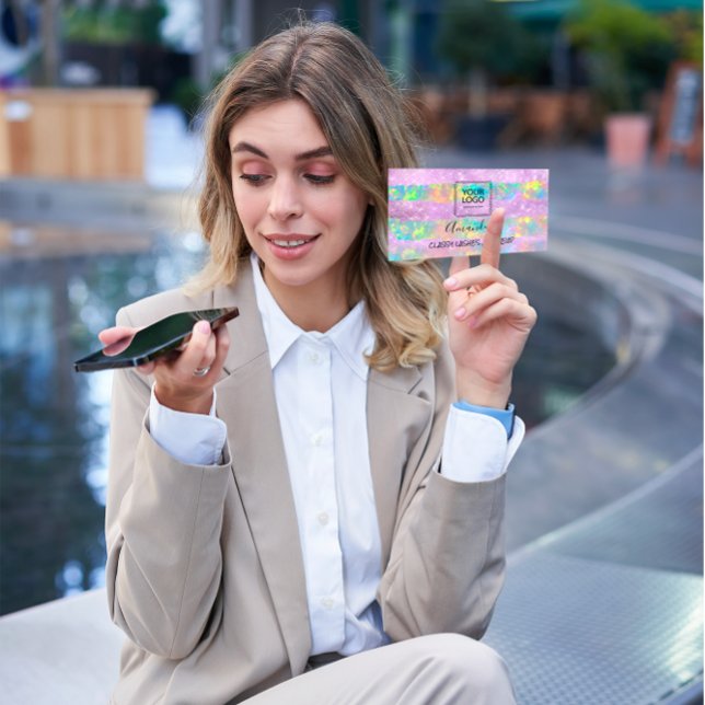 Carte De Visite Logo de l'artiste de maquillage professionnel Holo (
Unlock your universe of unlimited potential with FlorenceK's vibrant and transformative designs)