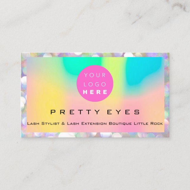 Carte De Visite Logo de l'artiste maquillage Eyebrows Lash Bokeh H (Devant)