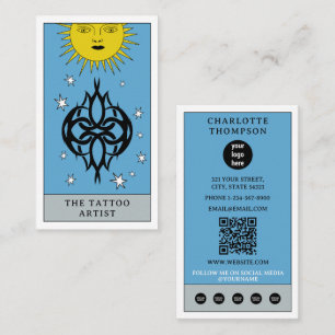 Carte De Visite Logo de l'artiste tatoueur pierceur du Tarot céles