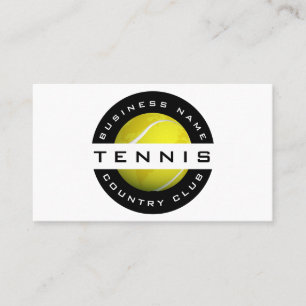 Carte De Visite Logo de l'entraîneur du club de tennis moderne bra