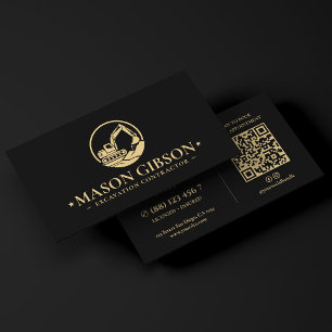Carte De Visite Logo de l'entrepreneur en excavation moderne en no