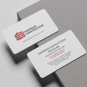 Carte De Visite logo de l'entrepreneur en maçonnerie de constructi