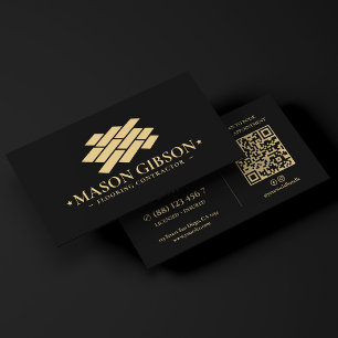 Carte De Visite Logo de l'entrepreneur en revêtements de sol moder