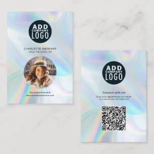 Carte De Visite Logo de l'entreprise Code QR Holographique Employé