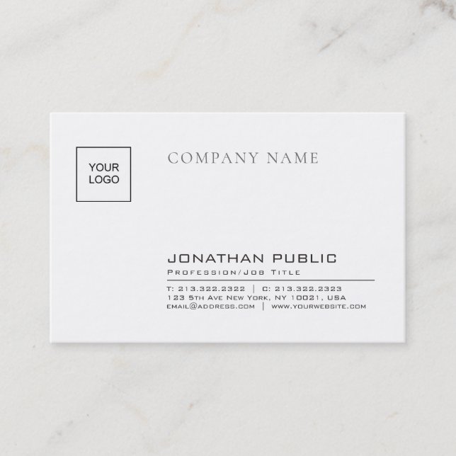 Carte De Visite Logo de l'entreprise Creative Sleek tendance (Devant)