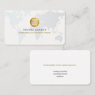 Carte De Visite Logo de l'entreprise d'agence de voyages