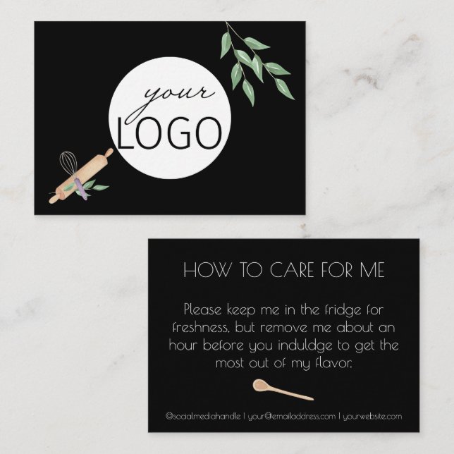 Carte De Visite Logo de l'entreprise de boulangerie de post-soins  (Devant / Derrière)