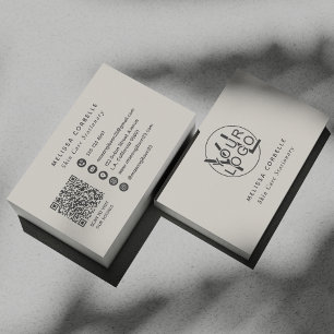 Carte De Visite Logo de l'entreprise de code QR des médias sociaux