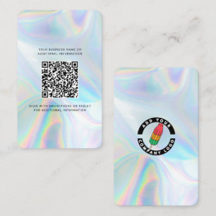 Carte De Visite Logo de l'entreprise et code QR en impression holo