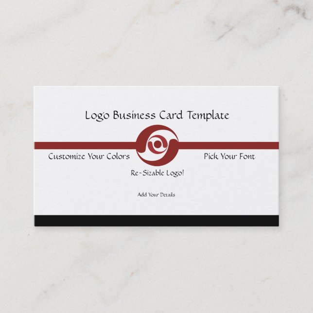 Carte De Visite Logo de l'entreprise - Logo rouge simple (Devant)