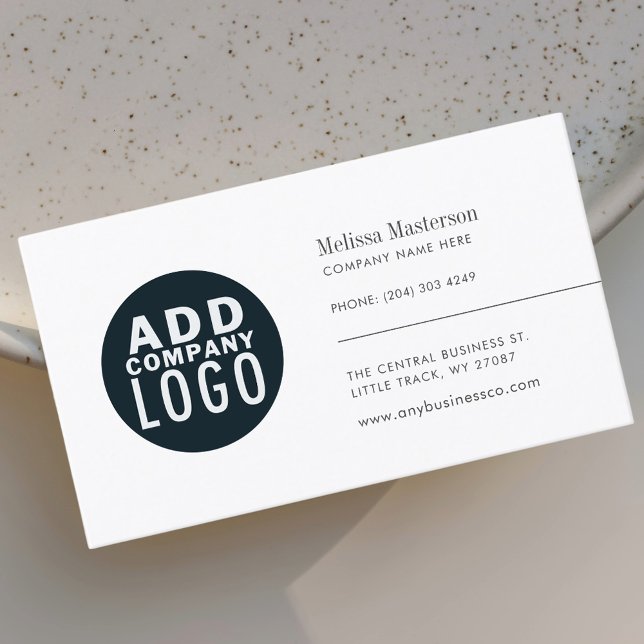 Carte De Visite Logo de l'entreprise Minimaliste (Your Company Logo Custom Employees Business Card)
